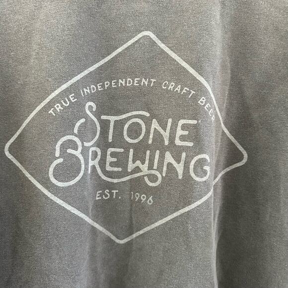 Stone Brewing San Diego Stone Gray Pullover Crewneck Sweater Size Medium - Picture 3 of 6